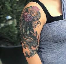The tattoo represents some positive vibes that talks about loved ones who were the day of the dead can be used in celebrating friends and family members who must have passed out. Top 30 Day Of The Dead Girl Tattoos Day Of The Dead Girl Tattoo Designs
