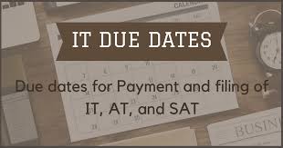 income tax due dates for payment and filing in fy 2018 19