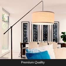 Powered by a 72 length of an electric cord and a convenient foot switch, this chic and versatile metal floor lamp will work in a variety of spaces. Brightech Hudson 2 Contemporary Arc Floor Lamp Hangs Over The Couch From Behind Large Standing Pendant Light Mid Century Modern Living Room Lamp W Led Bulb Oil Rubbed Bronze Pricepulse