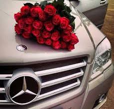 Benz Mercedes Flowers Red Roses Present Mercedes Benz Mercedes Benz