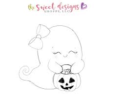 Trick Or Treat Girly Ghost Cutter Halloween Coloring Pages Halloween Coloring Halloween Printables