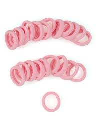The heliums hair elastics are a set of 40 hair ties for thin hair that are covered with a soft fabric, ensuring zero snagging and pulling while styling. Light Pink Small Gentle Seamless Hair Ties At Cyndibands Com