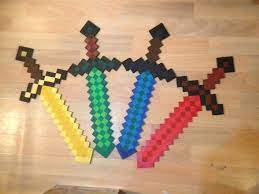 Minecraft Wooden Diamond Sword Toy Decorative By Markraft On Etsy Minecraft Sword Minecraft Bedding Minecraft Pillow