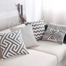 Efolki boho throw pillow covers for couch and bed 18x18 set of 6, boho decor, faux leather, farmhouse, ivory white square decorative throw pillows covers 4.7 out of 5 stars 2,080 $47.97 $ 47. Nordic Style Embroidery Pillow Cushion Cover Geometric Gray White Striped Sofa Throw Pillows Case Bedroom Chair Seat Pillowcase Cushion Cover Pillow Cushion Coverscushion Cover Geometric Aliexpress