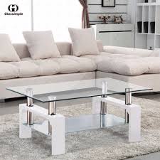 Rectangular Glass Coffee Table Shelf Chrome White Wood Living Room Furniture Rectangle Living Room Black Wood Living Room Furniture Living Room Furniture