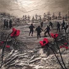 Peace For Christmas By Jacqueline Hurley War Poppy Collection 1914 1918 No 2 The Christmas Truce Of 1914 Ww1 Remembrance Day Art Poppy Art Ww1 Art