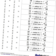Math Worksheets Fraction Addition Simplest Form Fractions Free Printable Math Worksheets Reducing Fractions