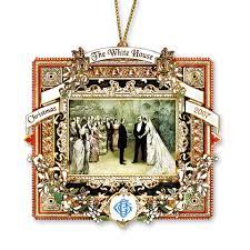 The white house christmas decorations went up this week, and they've not gone down favourably with the public. 2007 White House Christmas Ornament A President Marries In The White White House Historical Association