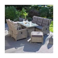 Homall 4 pieces outdoor patio furniture sets rattan chair wicker conversation sofa set, outdoor indoor backyard porch garden poolside balcony use furniture (beige) 4.1 out of 5 stars. Hochwertige Tischgruppe In Braun Grau Polyrattan Garten Mobel Poly Rattan Speisegruppe Stufenlos Verstellbare Ruckenlehne