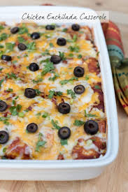 This chicken enchilada casserole is made with an avocado cream sauce for an easy creamy chicken enchilada casserole that the whole family will love! Chicken Enchilada Casserole Valerie S Kitchen