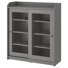Hauga Glass Door Cabinet Grey 105x116 Cm Ikea Living Room