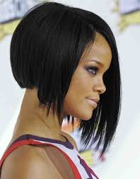 The Modern Bob Hairstyles With A Line Short Back Long Front Front Hairstyles Modern Short Rihanna Short Hair Bob Haircut Black Hair Rihanna Hairstyles