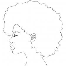 Download Silhouette Of Woman With Curly Hair For Free Outline Art Line Art Drawings Black Art Painting
