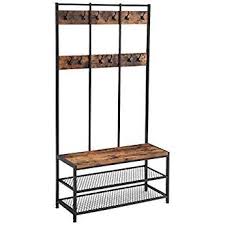 Vasagle Porte Manteau Vintage Vestiaire Meuble D Entree Avec Etagere A Chaussures A 3 Niveaux Stable Armatu Meuble Entree Etagere Chaussures Arbres Couloir