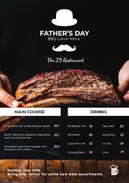 Father S Day Menu Template For Restaurants Menu Template Food Menu Design Menu Restaurant