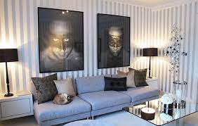 A new twist on neutral, the sectional's platimum upholstery is incredibly plush to the touch. 15 Striped Walls Living Room Designs Home Design Lover
