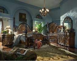 Oppulente Queen Poster Bed Aico Home Gallery Stores Wood Bedroom Sets Aico Furniture Bedroom Set