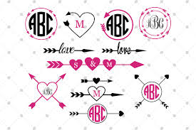 Download Free Arrow Monogram Frames Files Crafter File Free Svg Cut Files Lovesvg