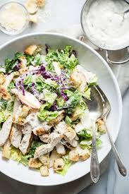Grilled Chicken Caesar Salad With Red Cabbage And Apple Recipe Grilled Chicken Caesar Salad Picnic Salad Recipes Caesar Salad
