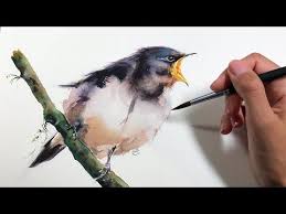 See more ideas about watercolor animals, watercolor, animals. Painting A Hungry Bird In Watercolors Loose Style Youtube Watercolor Paintings Tutorials Bird Art Print Watercolor Bird