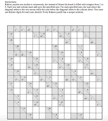 With the last cell technique you look for a row or a column where only digit that is missing. Solved Instructions Kakuro Puzzles Are Similar To Chegg Com