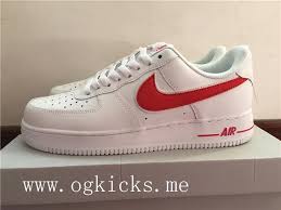Nike Air Force 1 White Red Swoosh Nike Nike Air Force Nike Air Force Sneaker