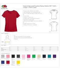 Fruit Of The Loom Ladies T Shirt Size Guide Nils Stucki