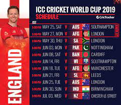 This time, world cup 2019 schedule is different than the previous editions. World Cup 2019 England Squad Fixtures Venue And Match Timing