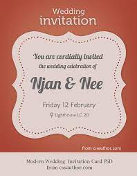 Modern Wedding Invitation Card Psd For Free Download Cssauthor Co Modern Wedding Invitations Wedding Invitation Card Design Free Wedding Invitation Templates