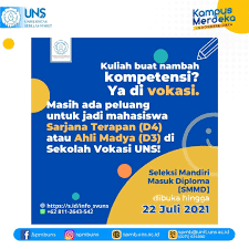 Berikut ini informasi mengenai daya tampung program studi saintek dan soshum di unair, ub, dan uns untuk sbmptn 2021 beserta perbandingan peminatnya di tahun sebelumnya. Seleksi Mandiri Masuk Diploma Halo Spmb Uns Surakarta Facebook