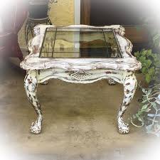 Farmhouse Antique Side Table Distressed White End Table Furniture Antique Side Table Shabby Chic Table Settings
