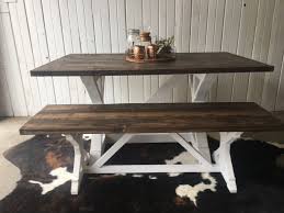 X Base Rustic Farm House Table No Bench Scavenger Woodworks