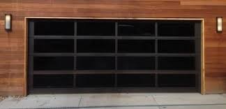 Contemporary Black Aluminum Black Laminate Privacy Glass Garage Door Glass Garage Door Garage Doors Modern Garage Doors
