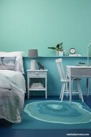 Resene Bedroom Aqua Bedroom Aqua Interior Aqua Feature Wall Blue Painted Floor Aqua Tones Aqua Bedrooms Feature Wall Bedroom Interior