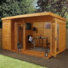 Mercia Garden Room Summerhouse With Side Shed 12 X 8 Elbec Garden Buildings Summer House Garden Summer House Design Buy Shed
