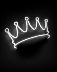 Black Background King Crown Logo Black And White 