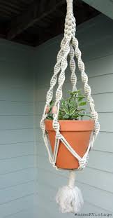 Until i realized beads could replace knots. Vintage Macrame Plant Hanger 1960s Wooden Beads Etsy Macrame Plant Hanger Plant Hanger Macrame Plant Hanger Patterns