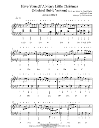 We have some free christmas sheet music for piano, piano duets (great fun!) as well as mixed ensemble and voice. Have Yourself A Merry Little Christmas By Michael Buble Piano Sheet Music Advanced Level