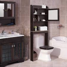 This toilet cabinet comes with both an open shelf and a hidden storage capacity providing sufficient space for storage. Enyopro Bathroom Above Toilet Cabinet Espresso Mdf Storage Cabinet Bathroom Storage Space Saver With Adjustable Shelf Glass Door Cabinet Over The Toilet Storage For Bathroom K1048 Walmart Com Walmart Com