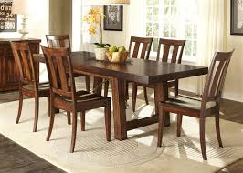 The body of this modern wood round dining table is made of high. Tahoe Trestle Table 5 Piece Dining Set In Mahogany Stain Finish By Liberty Furniture 555 T4090