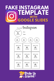 Fake Instagram Template With Google Slides Free In 2020 Instagram Template Google Slides Google Classroom Activities