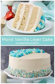 Easy Moist Vanilla Cake With Vanilla Buttercream Recipe Perfect Vanilla Cake Recipe Moist Vanilla Cake Homemade Vanilla Cake