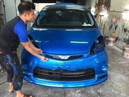Kalau nak pakai warna metalik digalakkan lepas sembur primer kelabu 1 layer dan primer silver 2 layer (1 putih akan nampak lusuh kalau tak jaga cat dia. Hj Din Auto Ade Yg Minat Alza Biru Ke Biru Kristal Facebook