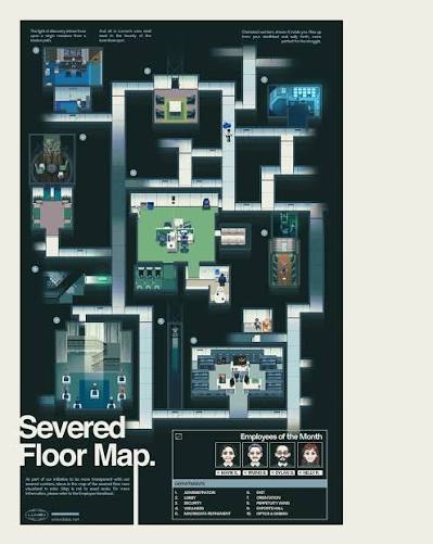 SEVERED FLOOR MAP 🗺️🏃‍♂️ As part of our initiative to be more transparent  with our severed workers, above is the map of the severed floor now  visualized in color. Map is not