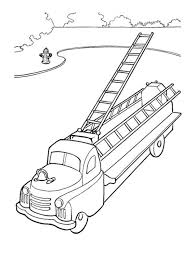 Fire Truck And Very Tall Ladder Coloring Page Truck Coloring Pages Coloring Pages Fire Trucks