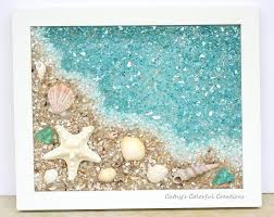 Beach Art Beach Abstract Beach Resin Art Resin Art Sea Shell Art Crushed Glass Art Glass On Canvas Beach Decor Coastal Decor Art Beach Glass Art Glass Window Art Glass Art