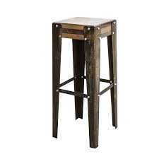 Assise fixe stable à l'aide de son renfort au n. Tabouret De Bar Industriel Edmonton Finition Rouille