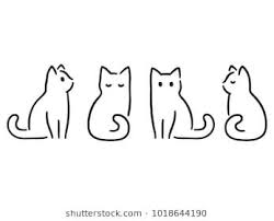 Abstract Black And White Animal Drawings Minimalist Cats Drawing Set Cat Doodles In Abstract Hand Drawn Style Black And White Line Art Vector Illustrati Simple Cat Drawing Line Art Vector Cat Doodle