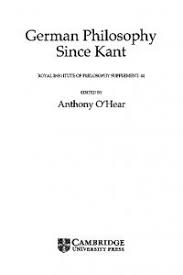 A layman's guide from amor fati to zarathustra. German Philosophy Since Kant Royal Institute Of Philosophy Supplements Pdf Free Download
