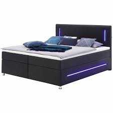 Jetzt boxspringbett blau 180x200 cm günstig bei poco kaufen oder reservieren. Led Boxspringbett Schwarz H2 Kunstleder 180x200 Cm Online Bei Roller Kaufen